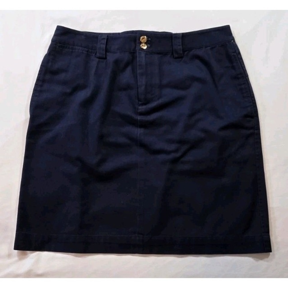 Lauren Ralph Lauren Barbados French Navy Mini Skirt Gold Detailing Women Size 8